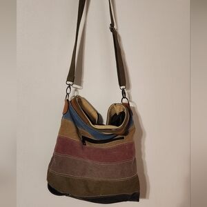 Multicolor Canvas Shoulder Bag